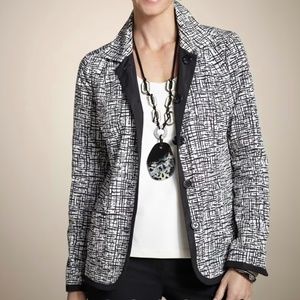 Chico's Black Graphic Print Reversible Blazer
